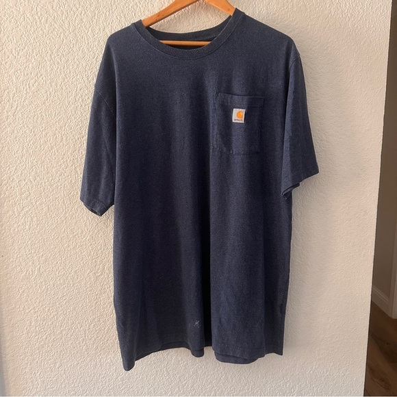 Carhartt Other - Carhartt Mens Navy XL TALL Short Sleeve Tee Outdoors Construction Utility Pocket